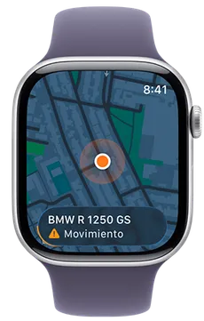Ubicación de una motocicleta en Apple Watch